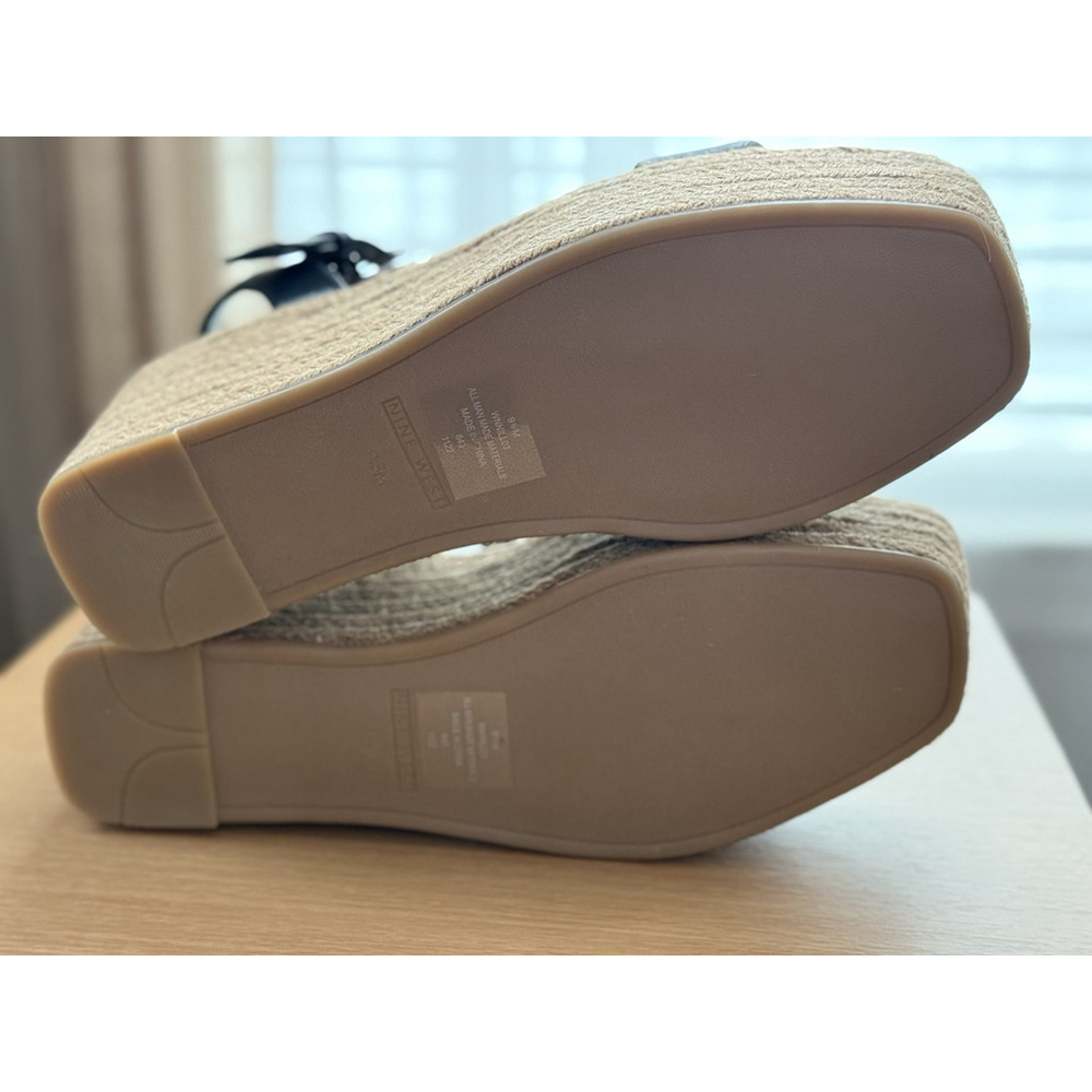 Nine West Women Classic Chunky Strap Dark Espadrille Platform Sandal BLACK 9.5 M - Picture 14 of 14